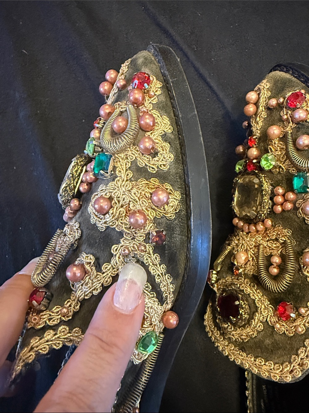 Jeffrey Campbell FREE PEOPLE HORATIO MULTI GOLD VELVET LOAFERS READ DESCRIPTION - Picture 6 of 9